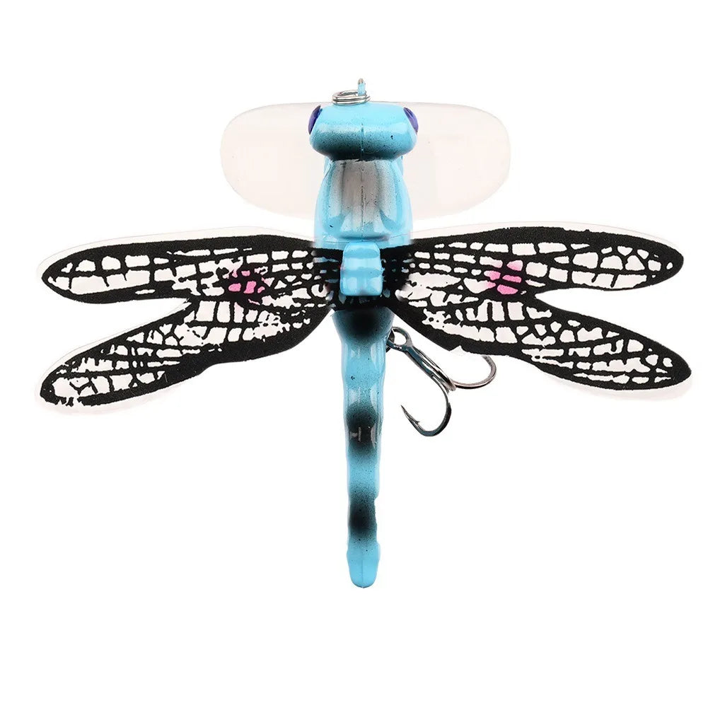 Dragonfly Fishing Lure Floating Artificial Insect Bait Realistic Dragonfly Wobbler With Treble Hook Bass Trout Fishing Tackle