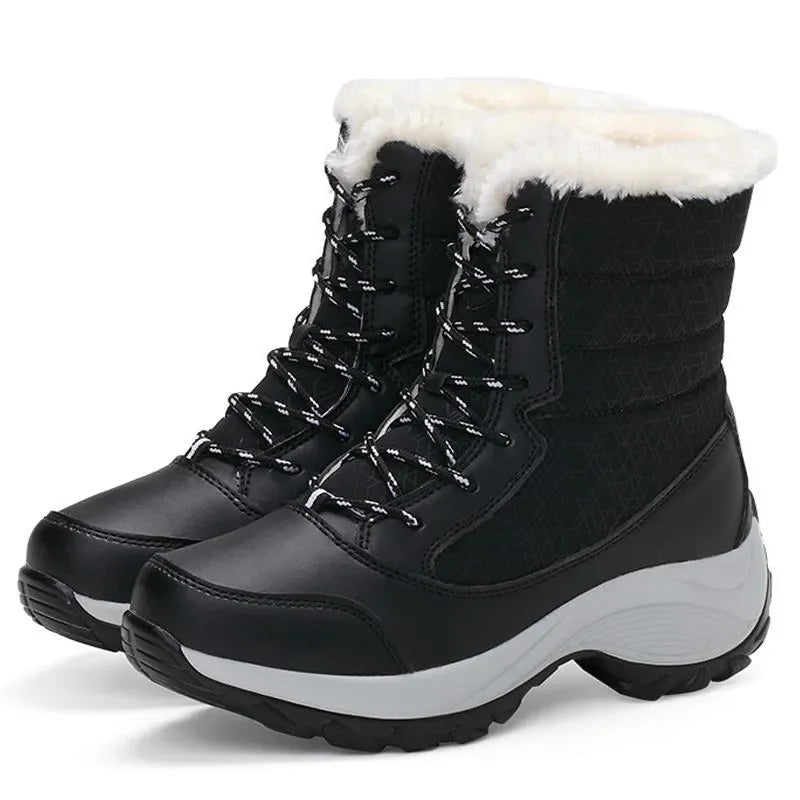 Winter Shoes Waterproof Boots Women Snow Boots Plush Warm Ankle Boots for Women Female Winter Plush Platform Thigh High Boots