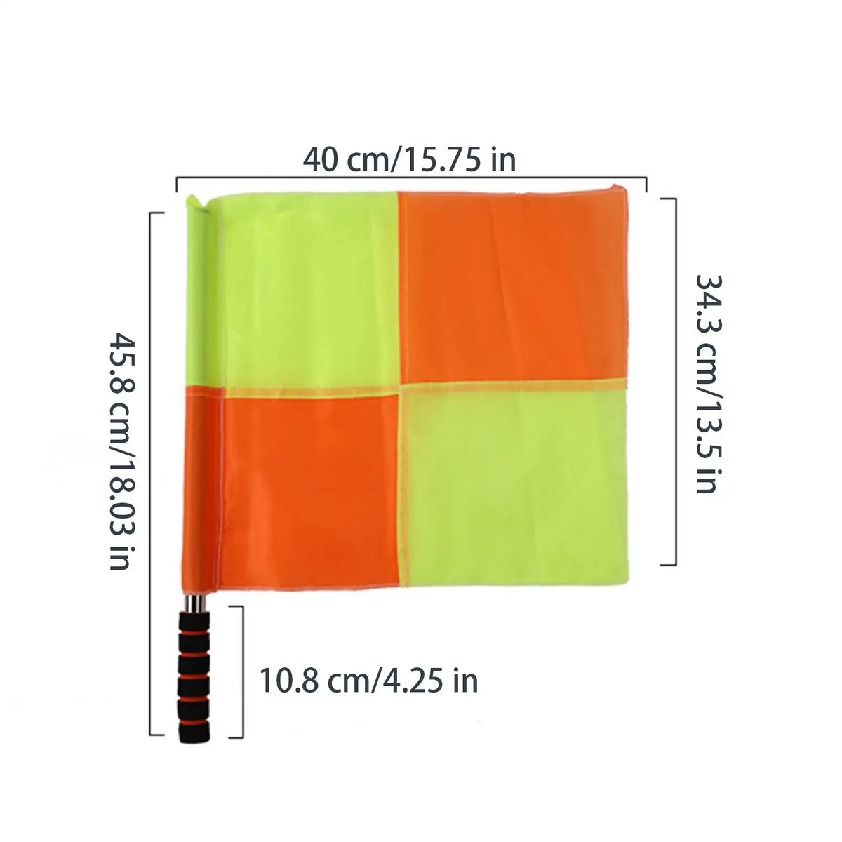 Football Referee Flag 2 Pieces Linesman Volleyball Flags Orange And Yellow Ergonomic Handle Soccer Coaching Equipment