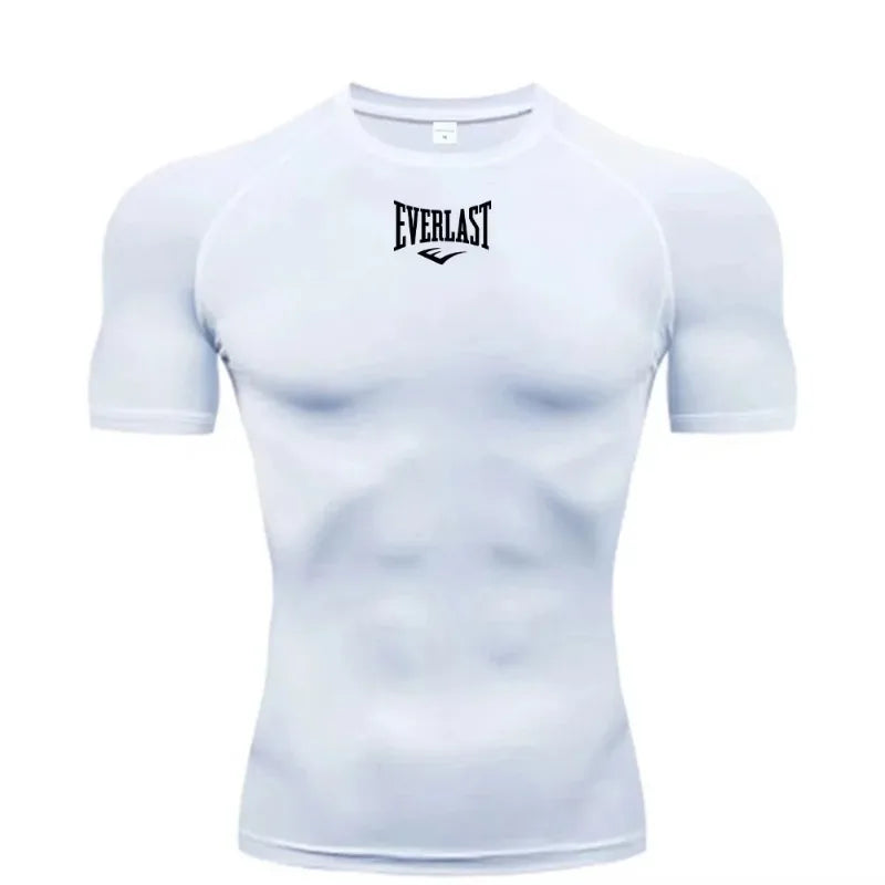 Sportswear Sweatshirts for Men's Running Compression T-Shirt Short Sleeve Gym Casual Workout Fitness Jogging Fashion Tight Fit