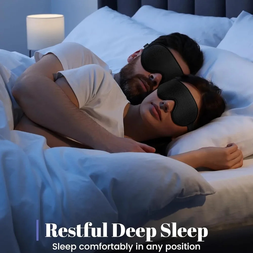 Sleep Mask Blackout Eye Masks for Sleep-3D Breathable Soft Comfortable Eye Mask for Travel-Adjustable Night Masks for Sleeping