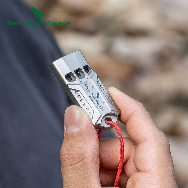 Boundless Voyage Titanium Whistle, Emergency Survival Safety Whistles for Outdoor Camping Hiking Coaches Training Sports