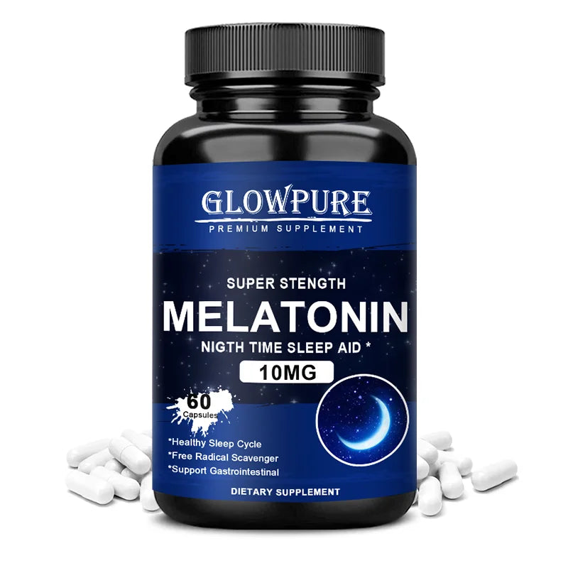 Melatonin 10 mg Capsules - Relieve Insomnia Healthy Sleep Quality Deep Sleep Stress Relief