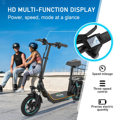 US Free Ship in Stock Powerful M1 48V 11.6Ah 750W 22Mph Adjustable Height Basket Turn Signal APP Adult Electric Scooter
