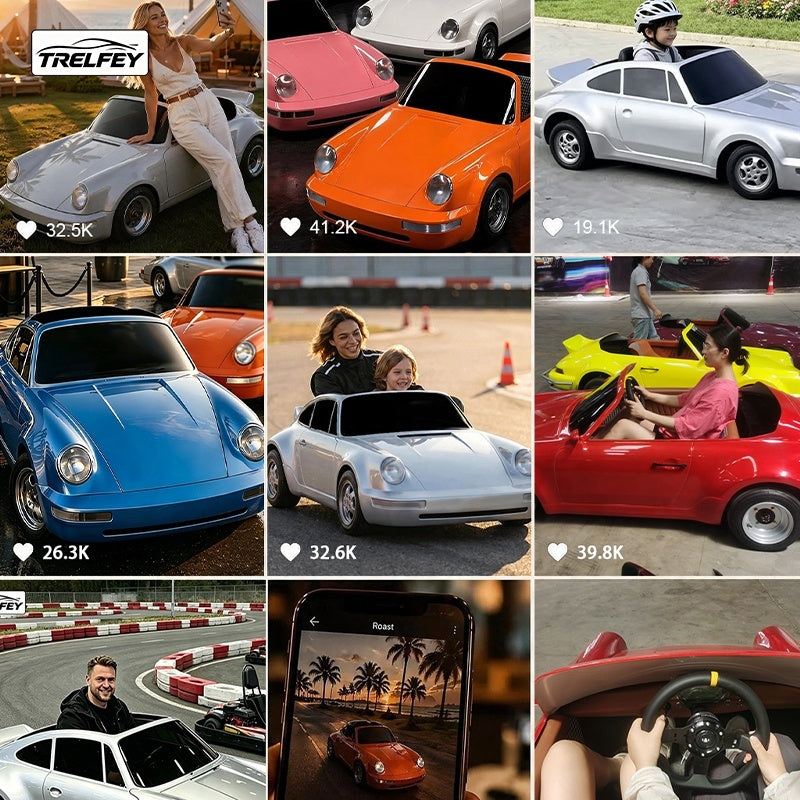 Electric Go Kart Drift Parent Child 2 Seater 2500W Safe Family Fun Experience Mini P964 Retro Vintage for Kids and Adult