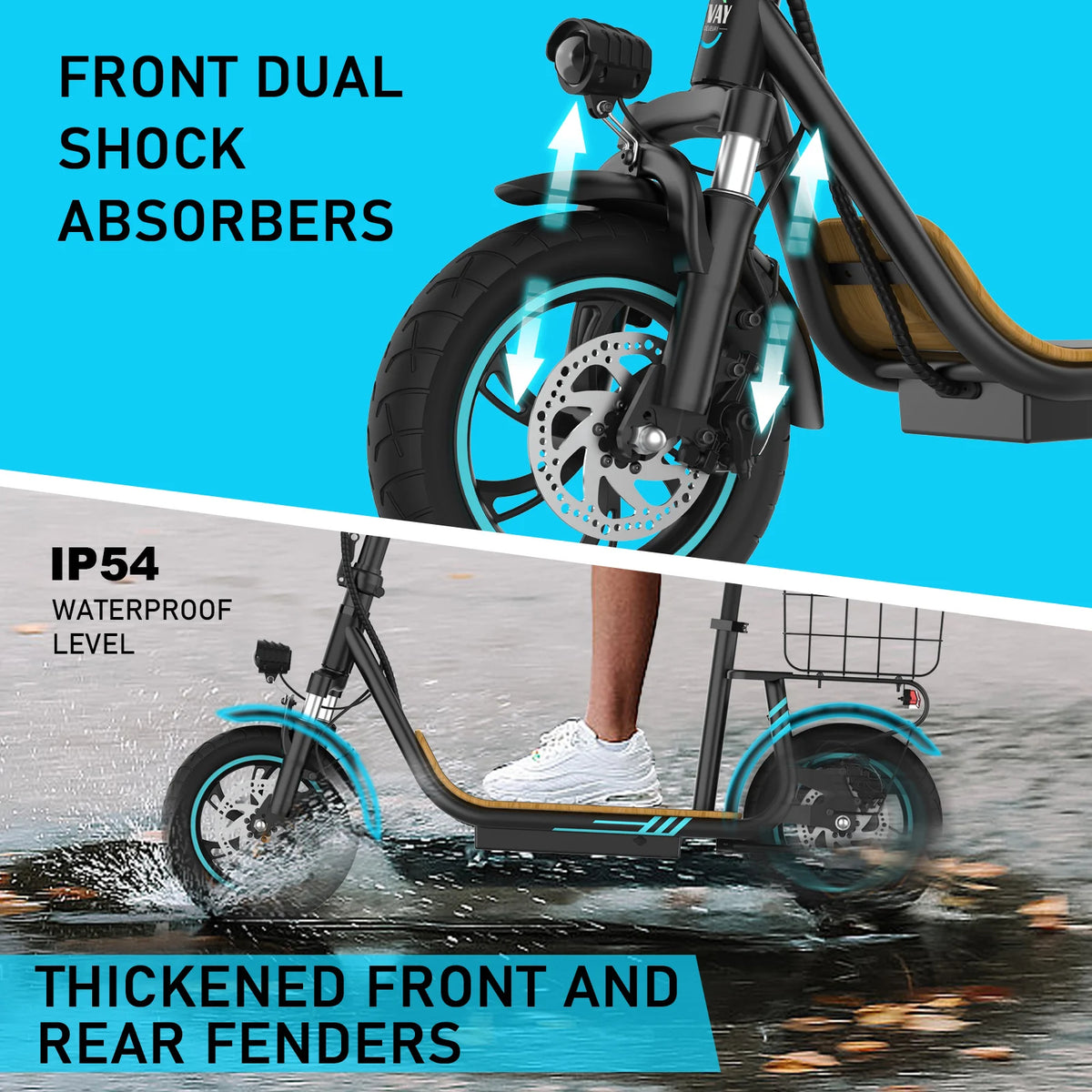 US Free Ship in Stock Powerful M1 48V 11.6Ah 750W 22Mph Adjustable Height Basket Turn Signal APP Adult Electric Scooter
