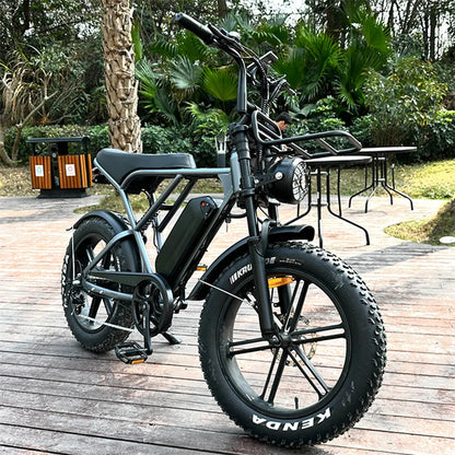 E-bike Fat Tyre Electric Bicycle 20inch 750w Electric Bike E Bike High Speed Mountain Ebike H9 Fatbike With Front Shelf