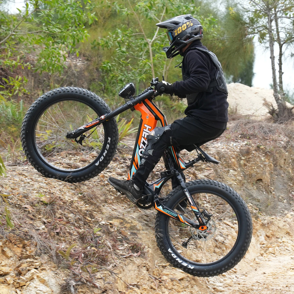 HEZZO K9 Carbon Ebike 52V 1000W Central Motor Electric Fat/Snow Bike 21Ah Lithium Battery 70km/h 160NM 26Inch 9-Speed Full