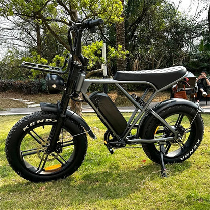 E-bike Fat Tyre Electric Bicycle 20inch 750w Electric Bike E Bike High Speed Mountain Ebike H9 Fatbike With Front Shelf