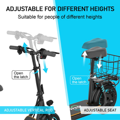 US Free Ship in Stock Powerful M1 48V 11.6Ah 750W 22Mph Adjustable Height Basket Turn Signal APP Adult Electric Scooter