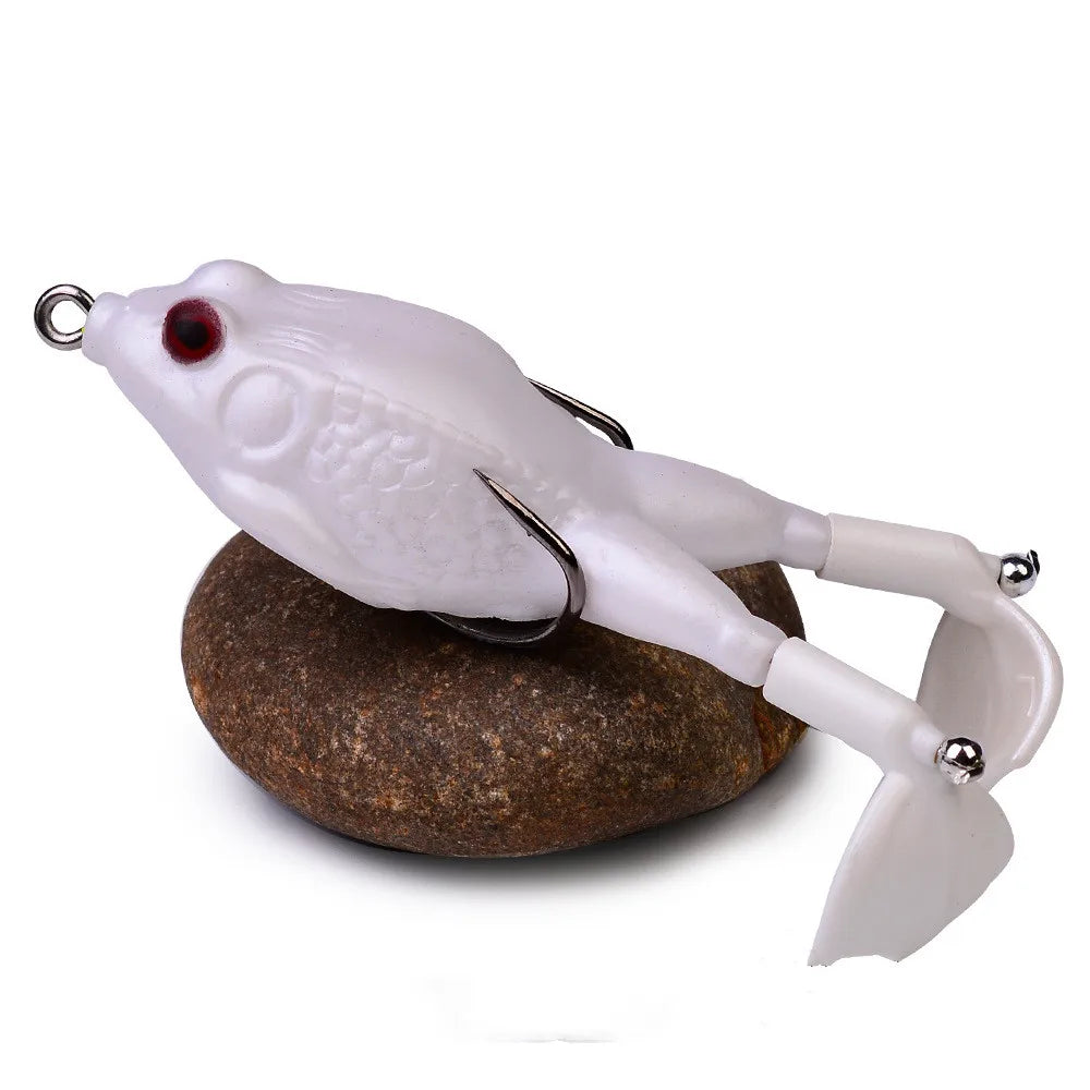 1PCS Double Propeller Rotating Leg Soft Frog Fishing Lure 9.5cm/13.5g Artificial Bait Crankbait Topwater Carp Fishing Tackle