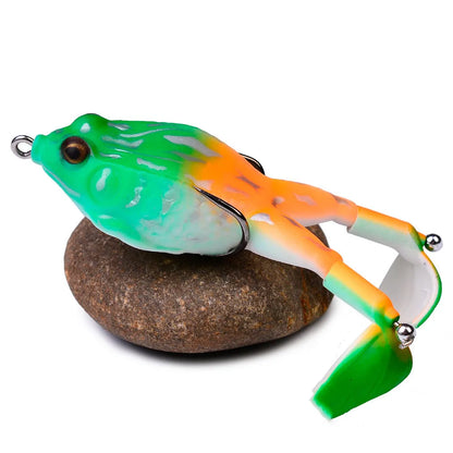1PCS Double Propeller Rotating Leg Soft Frog Fishing Lure 9.5cm/13.5g Artificial Bait Crankbait Topwater Carp Fishing Tackle