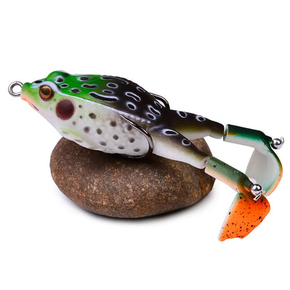 1PCS Double Propeller Rotating Leg Soft Frog Fishing Lure 9.5cm/13.5g Artificial Bait Crankbait Topwater Carp Fishing Tackle