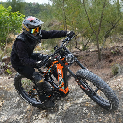 HEZZO K9 Carbon Ebike 52V 1000W Central Motor Electric Fat/Snow Bike 21Ah Lithium Battery 70km/h 160NM 26Inch 9-Speed Full