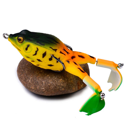 1PCS Double Propeller Rotating Leg Soft Frog Fishing Lure 9.5cm/13.5g Artificial Bait Crankbait Topwater Carp Fishing Tackle