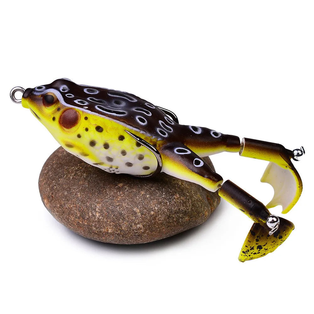 1PCS Double Propeller Rotating Leg Soft Frog Fishing Lure 9.5cm/13.5g Artificial Bait Crankbait Topwater Carp Fishing Tackle