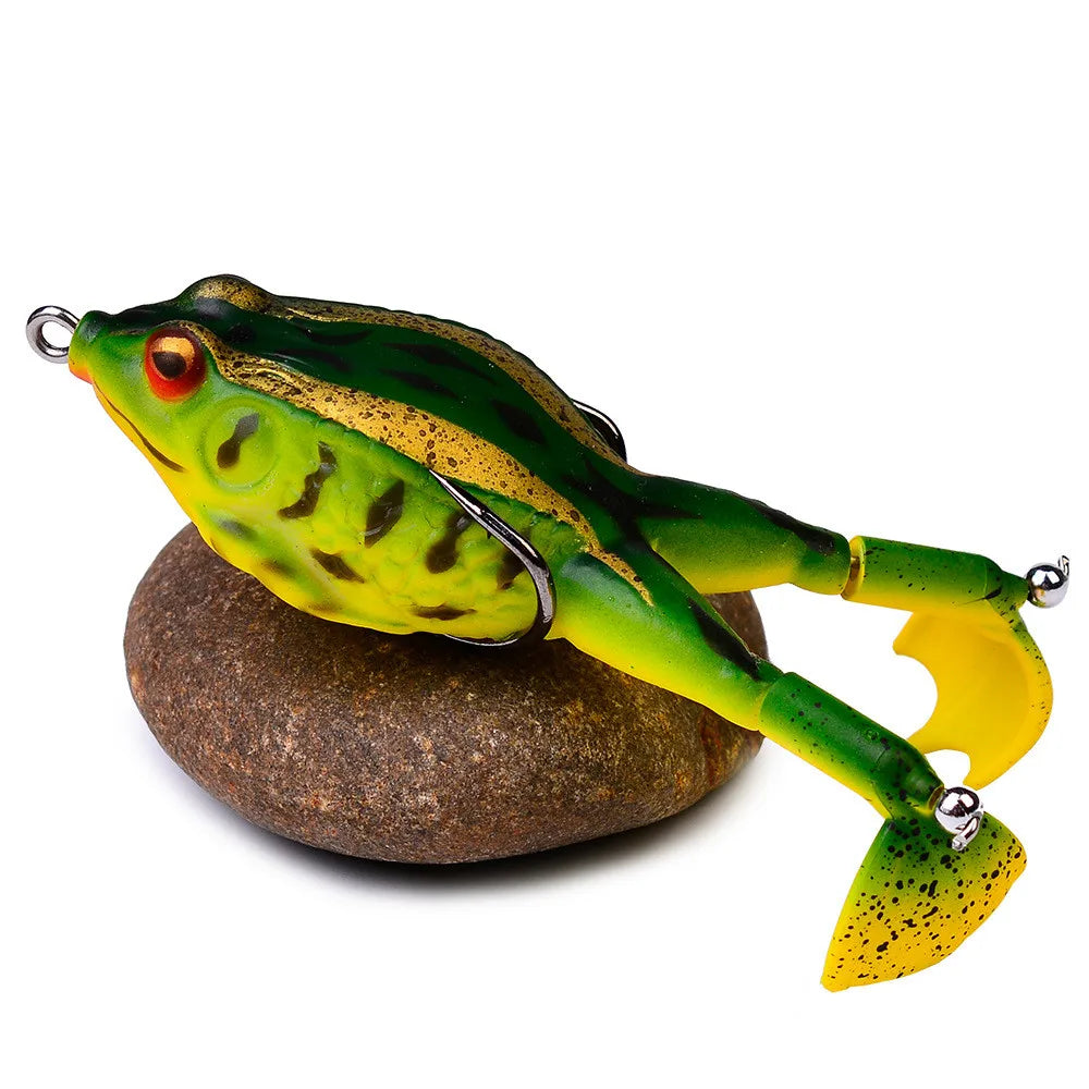 1PCS Double Propeller Rotating Leg Soft Frog Fishing Lure 9.5cm/13.5g Artificial Bait Crankbait Topwater Carp Fishing Tackle