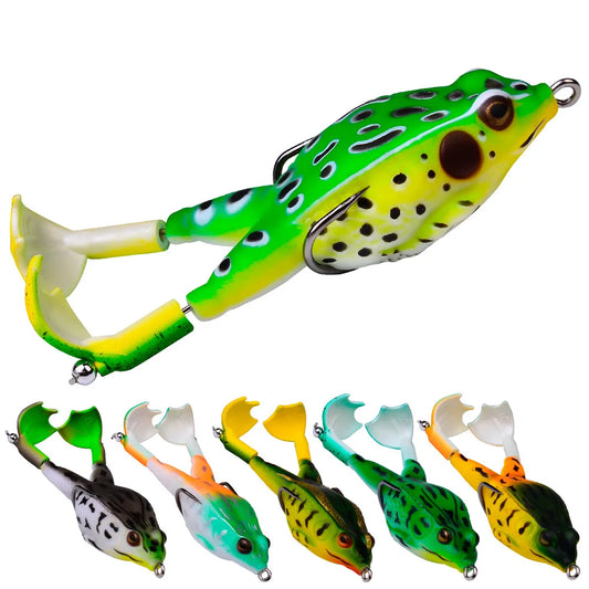 1PCS Double Propeller Rotating Leg Soft Frog Fishing Lure 9.5cm/13.5g Artificial Bait Crankbait Topwater Carp Fishing Tackle