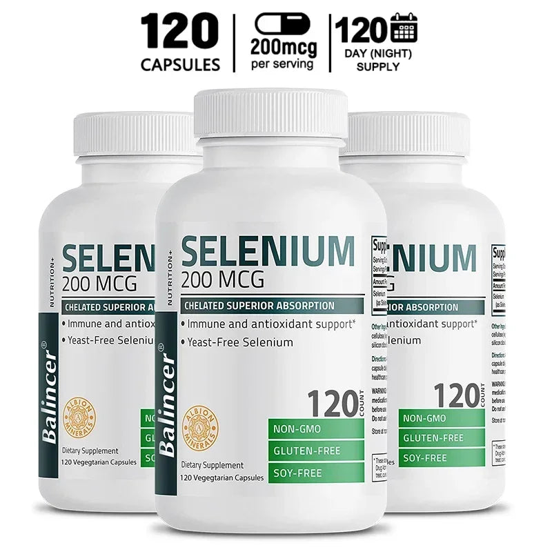Selenium Supplement - Chelated Amino Acid Complex - High Absorption, Antioxidant, Enhances Immune Function, Thyroid Support
