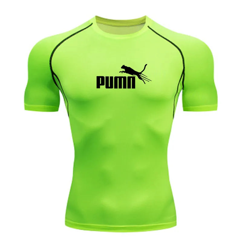 Workout Sportswear for Men's Compression Quick Dry Fit Short Sleeve Athletic T-Shirt for Gym Fitness Running Sport Bodybuilding