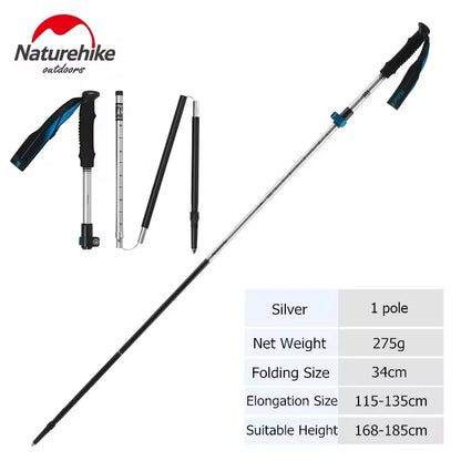 Naturehike Trekking Poles Folding Hiking Stick Collapsible Hiking Poles Trekking Stick Walking Poles Nordic Walking Sticks