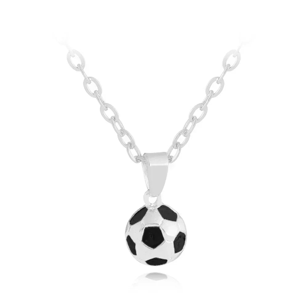 Fashion Sporty Necklace Football Pendant with Chain Soccer Necklace Gold /Siliver Color Men/Women Sport Ball Jewelry Gift