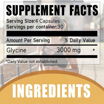 Glycine Supplement - Promotes Restful Sleep, Supports Cognitive Function, Emotional Balance and Neurological Health