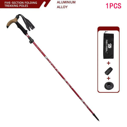 Walking Cane Telescopic Baton Folding Walking Sticks Aluminum Alloy Crutches Trekking Cane Hiking Trekking Poles North Pole