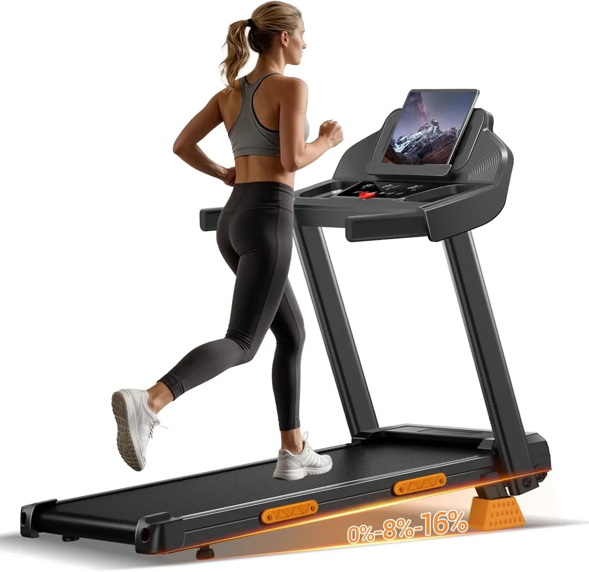 BestsellerTreadmills for Home with 16% Incline, Foldable Treadmill with Handles, Portable Treadmill with 12 Preset Programs, 400