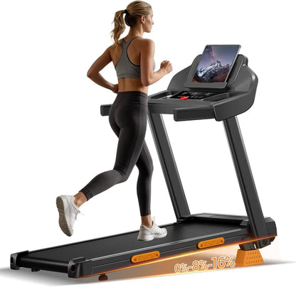 BestsellerTreadmills for Home with 16% Incline, Foldable Treadmill with Handles, Portable Treadmill with 12 Preset Programs, 400