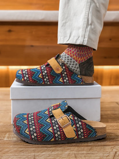 Walking Shoes Classic Versatile Closed Toe Men's Summer Sandals Casual Shoes Breathable Cork Mules Outdoor Beach Unisex Slippers