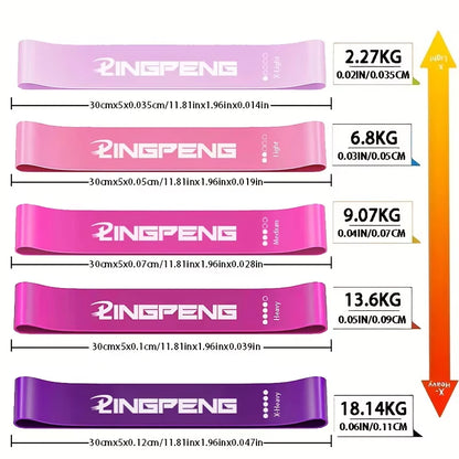 Portable Fitness Workout Equipment Rubber Resistance Bands Yoga Gym Elastic Gum Strength Pilates Crossfit Women Weight Sports