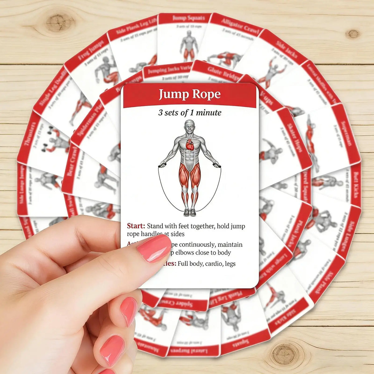 Workout Cards 36 Pieces Fitness Guide Cards Training Exercises Guide for Women Men Beginners Home Gym Outdoor Activities