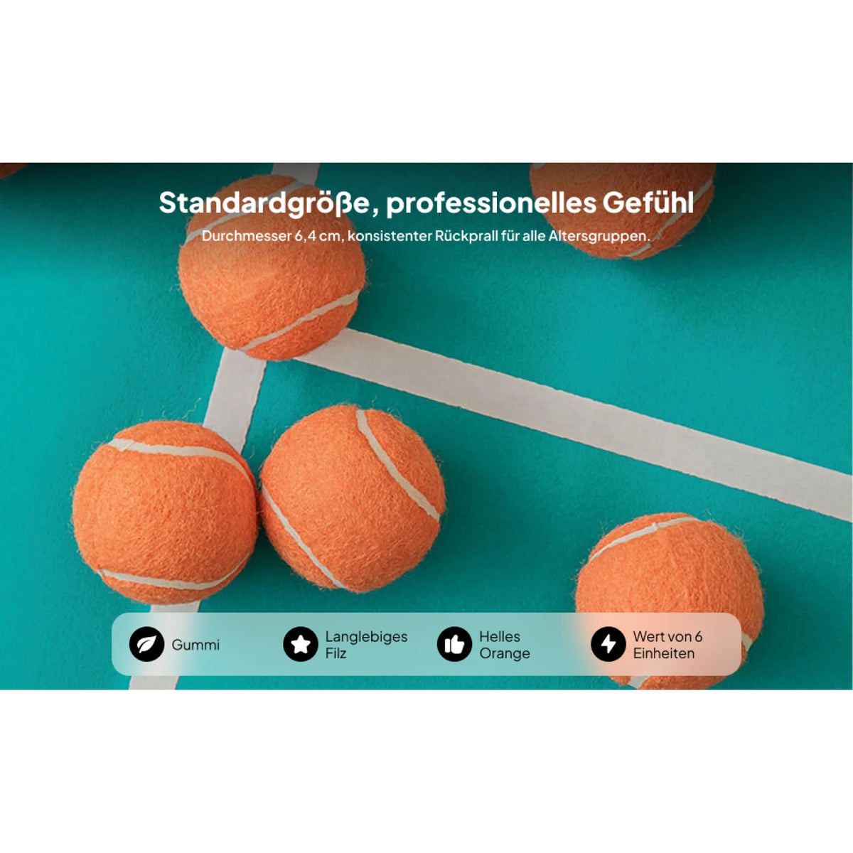 Tennis Training Balls 6 Pack High Quality Professional Practice for Tennis Equipment and Beginners