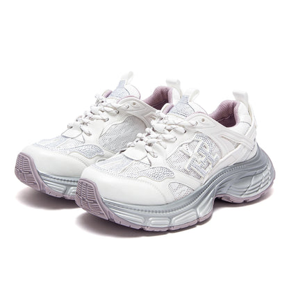 Women's Walking Shoes 2026 New Silver Lace Mesh Shoes Simple and Comfortable Outdoor