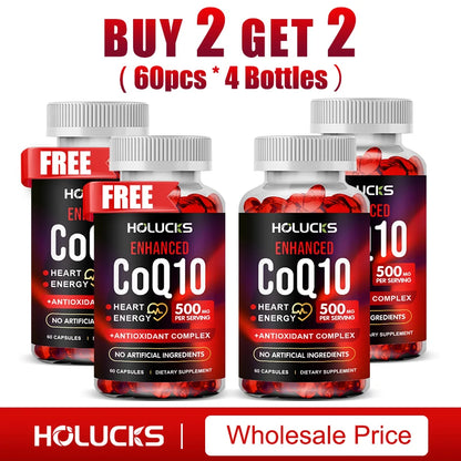 Coenzyme Q10 Supplement, for Heart & Cardiovascular Health Energy Boost, Blood Pressure Balance, Brain Function Support