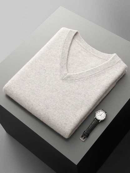 Autumn Winter Men's Wool Vests V-neck Sleeveless Pullover Sweater 100% Merino Wool Knitted Basic Smart Casual Cashmere Waistcoat