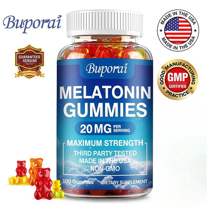 Melatonin 20 Mg Gummies - Relieve Insomnia Healthy Sleep Quality Deep Sleep Stress Relief