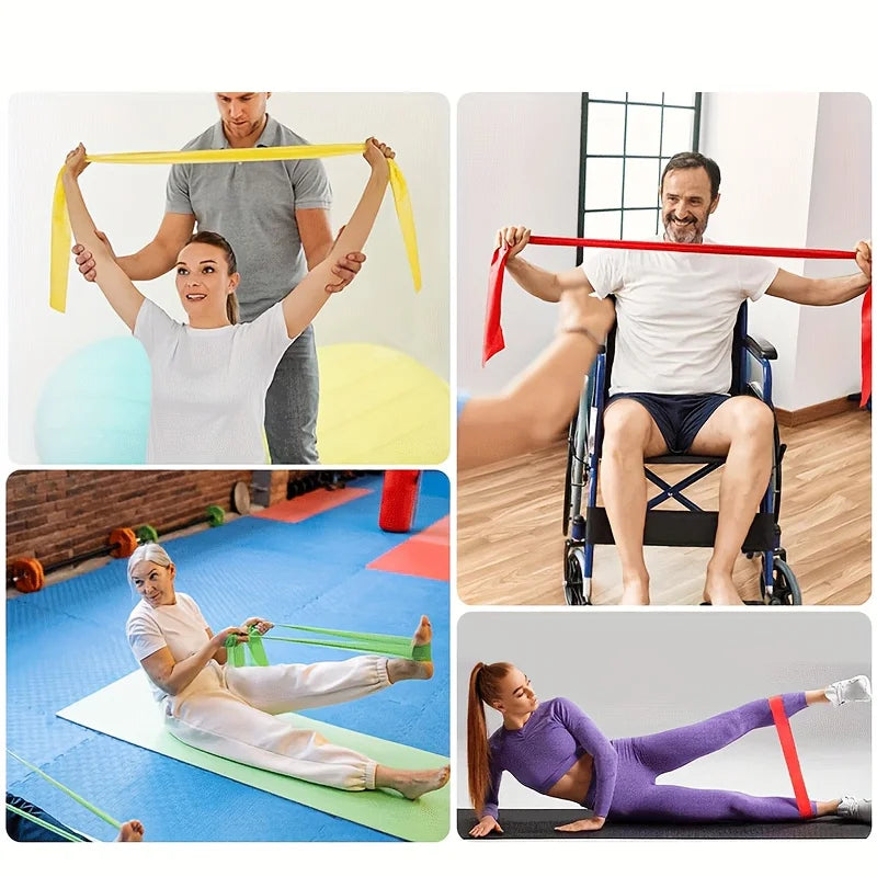2/3/4/6 Pcs Yoga Resistance Bands: TPE Elastic Stretch Bands for Physical Therapy,Fitness,Yoga,Pilates,Rehabilitation & Strench