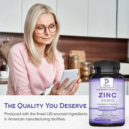 Zinc Supplements - Enhances Immune Function, Promotes Skin Health, Improves Sleep, and Maintains Bone Marrow Health