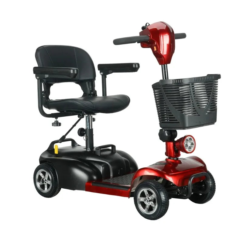 Portable Folding Mobility Scooter 250W 24V Elderly 4 Wheel Mobility Electric Scooter with Basket Lightweight E-bike Long Range