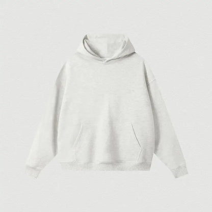Custom LOGO 400GSM Oversized Frency Terry  Autumn Winter Casual Cotton Men Woven Top Solid Color Hoodies Sweatshirt Streatwear