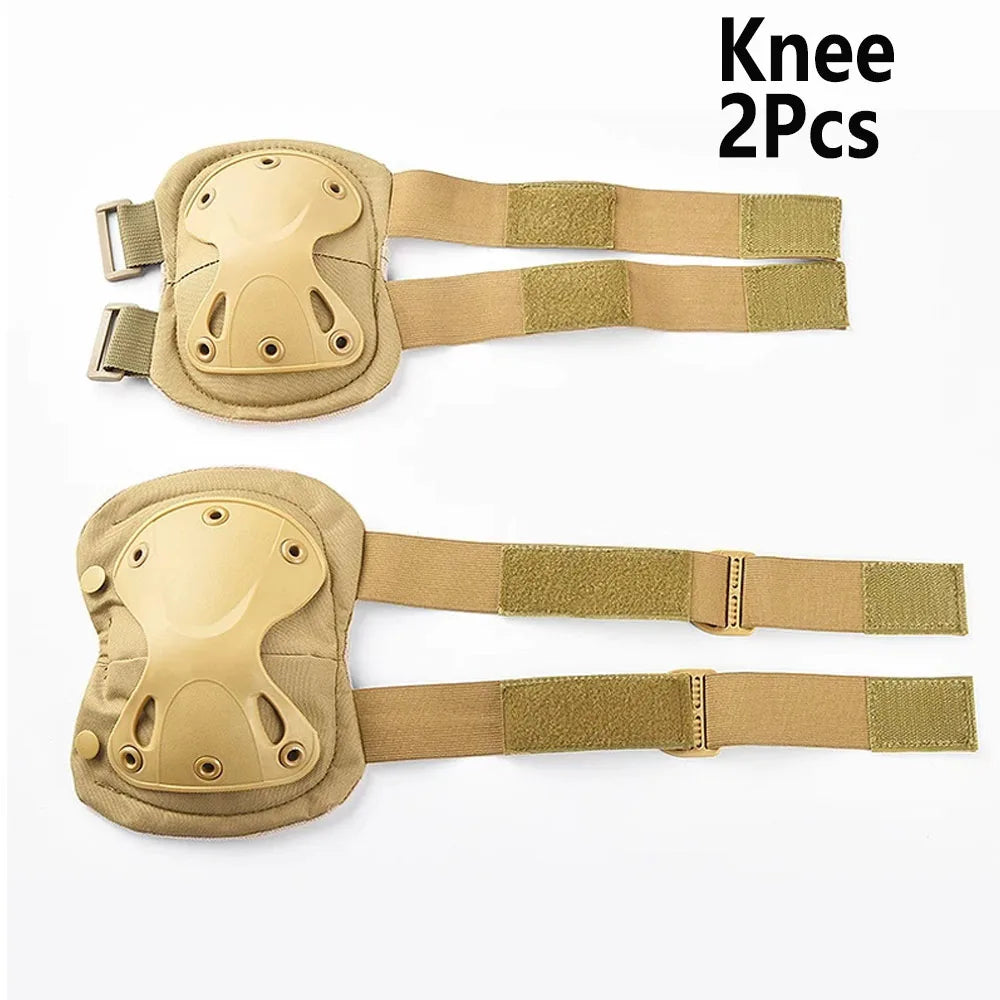 2pcs Professional Tactical Combat Knee and Elbow Protective Pads Sets Advanced Tactical Gear Set
