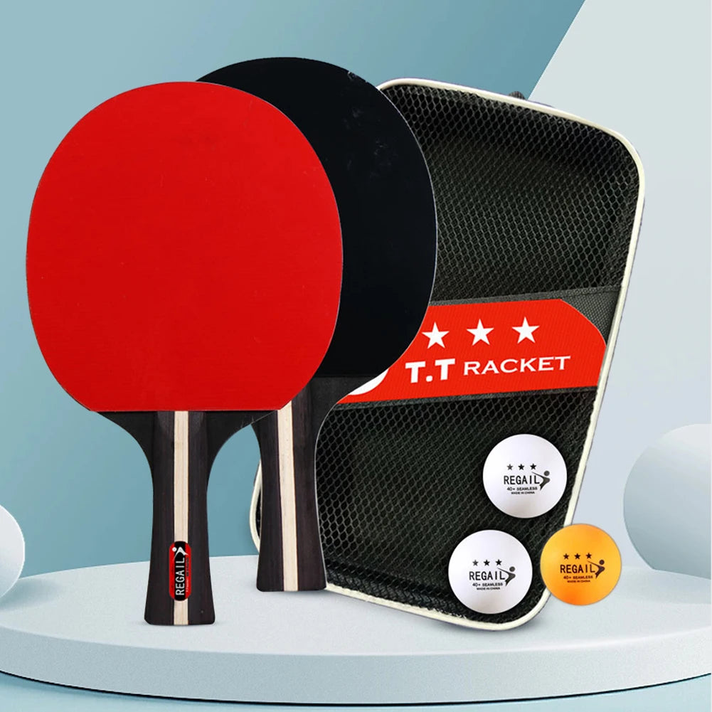 Table Tennis Racket 2 Rackets & 3 Balls Table Tennis Paddles Professional 2 Player Ping Pong Set for Beginners Training Game