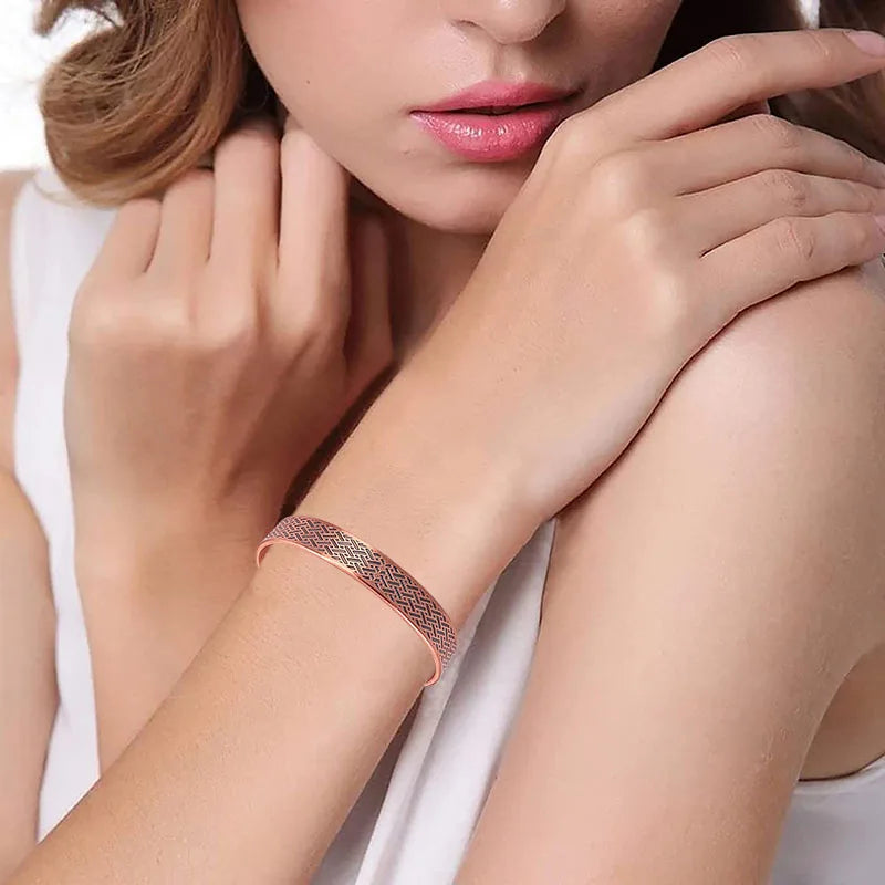 Vintage Pure Copper Magnetic Bracelet Unisex Adjustable Cuff Bangles Perfect for Everyday Wearwith Recommend Jewelry Gift