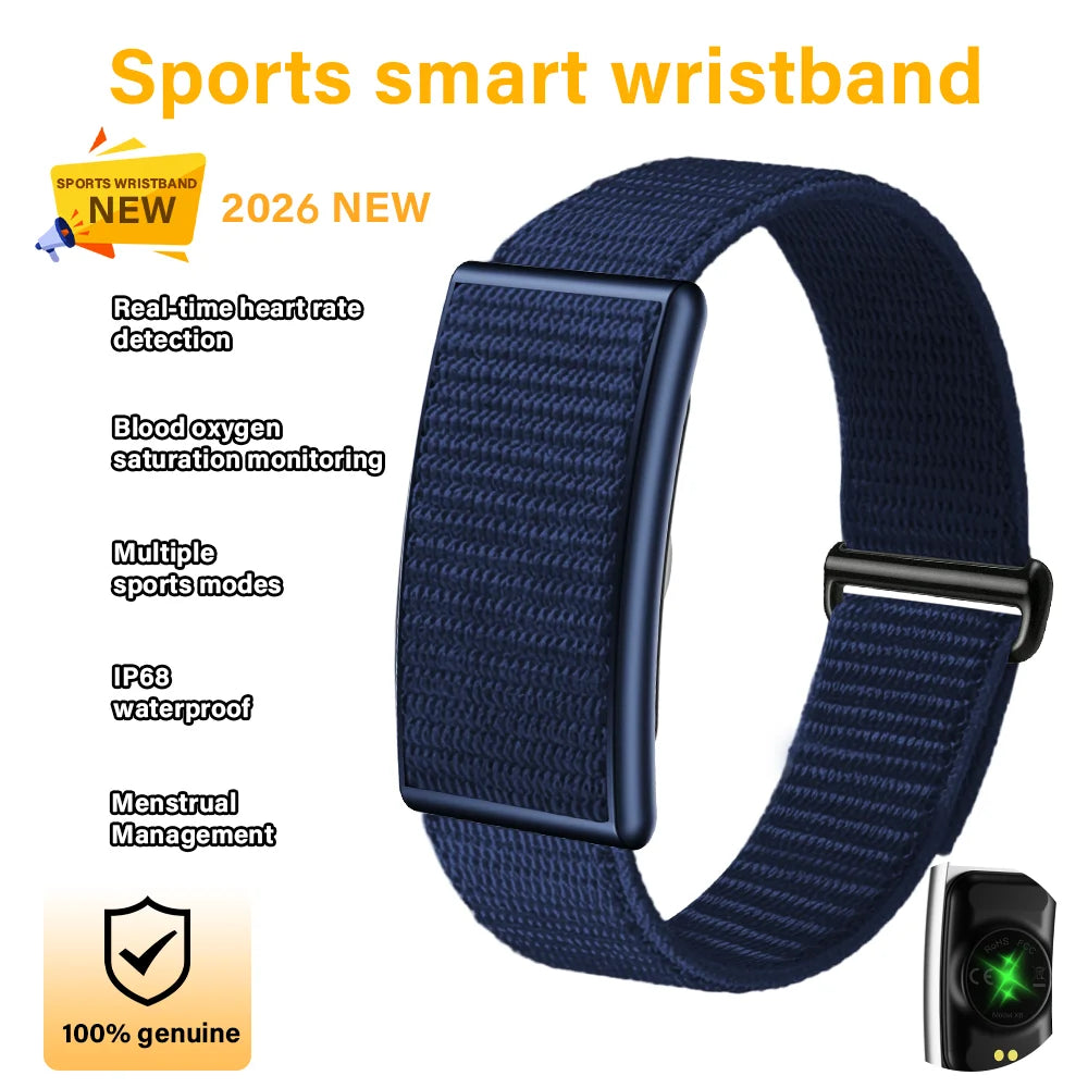 LAXASFIT Smart Band No Screen Fitness Tracker Heart Rate Blood Oxygen Monitor IP68 Waterproof Ultra-Thin Long Battery