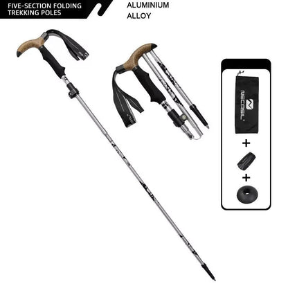 Walking Cane Telescopic Baton Folding Walking Sticks Aluminum Alloy Crutches Trekking Cane Hiking Trekking Poles North Pole
