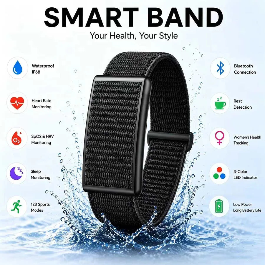 IYTSFT Fitness Tracker Smart Band Ultra-Thin Light 30-Day Standby Heart Rate Blood Oxygen IP68 Waterproof Pedometer