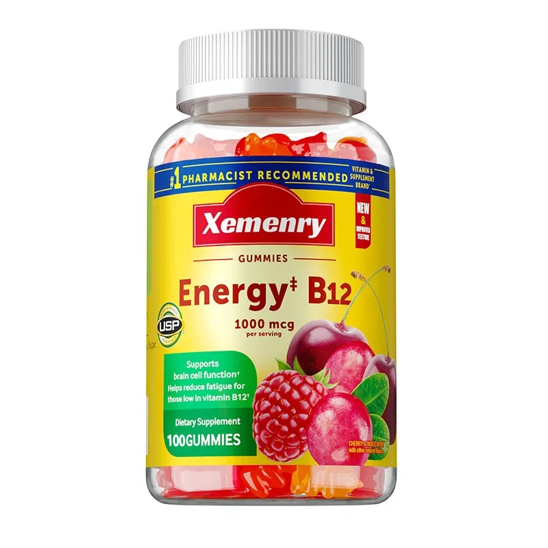 Vitamin B12 Gummies - It Helps Maintain Energy, Boosts Metabolism, and Supports Bones and The Immune System