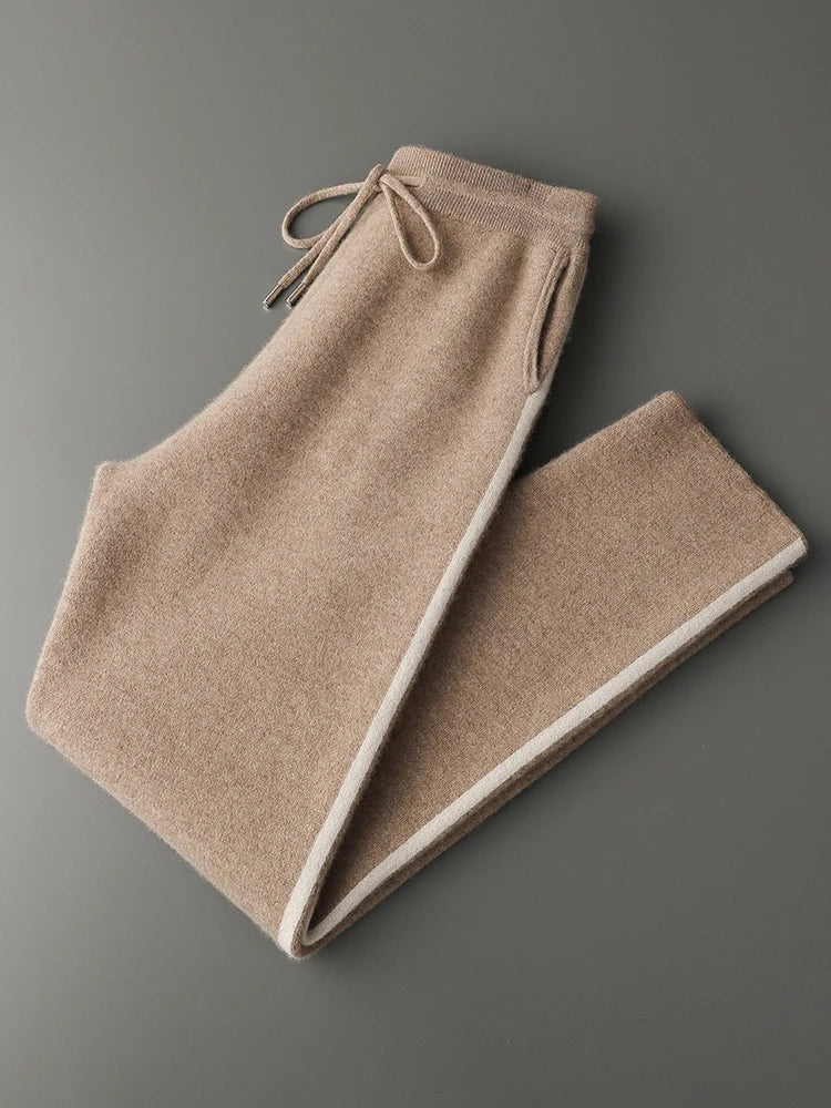 Luxury Men's 100% Cashmere Hooded Sweater Cardigan Casual Cashmere Pants Thick Warm Knitwear Autumn Winter Jacket Hoodie Tops